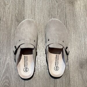 White Mountain Taupe Suede Clogs